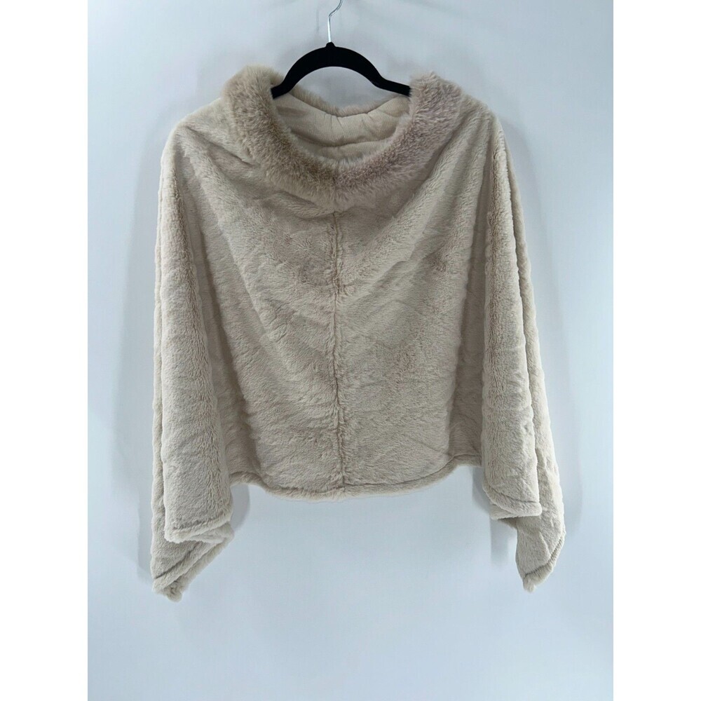 Women's Unbranded Beige Faux Fur Poncho Size OS